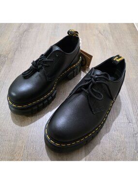 Dr. Martens Audrick 3-Eye Women's Size 9 Black Leather Platform Shoes New